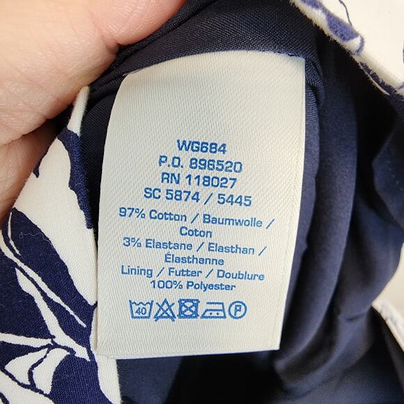 Boden Richmond Floral Pencil Skirt Size 8P Blue Stretch Cotton Office Teacher - Picture 9 of 9